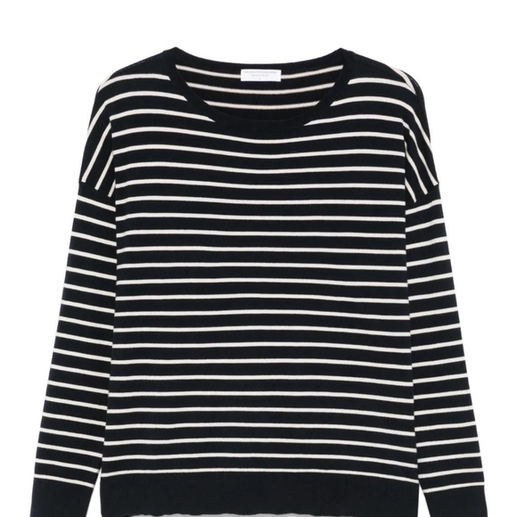 Majestic Filatures Women's French Terry
Striped Crew Neck Sweater - Picture 1 of 3